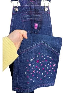 Vintage Faded Glory Girls Club Star Girl Sparkly Overalls Size 6